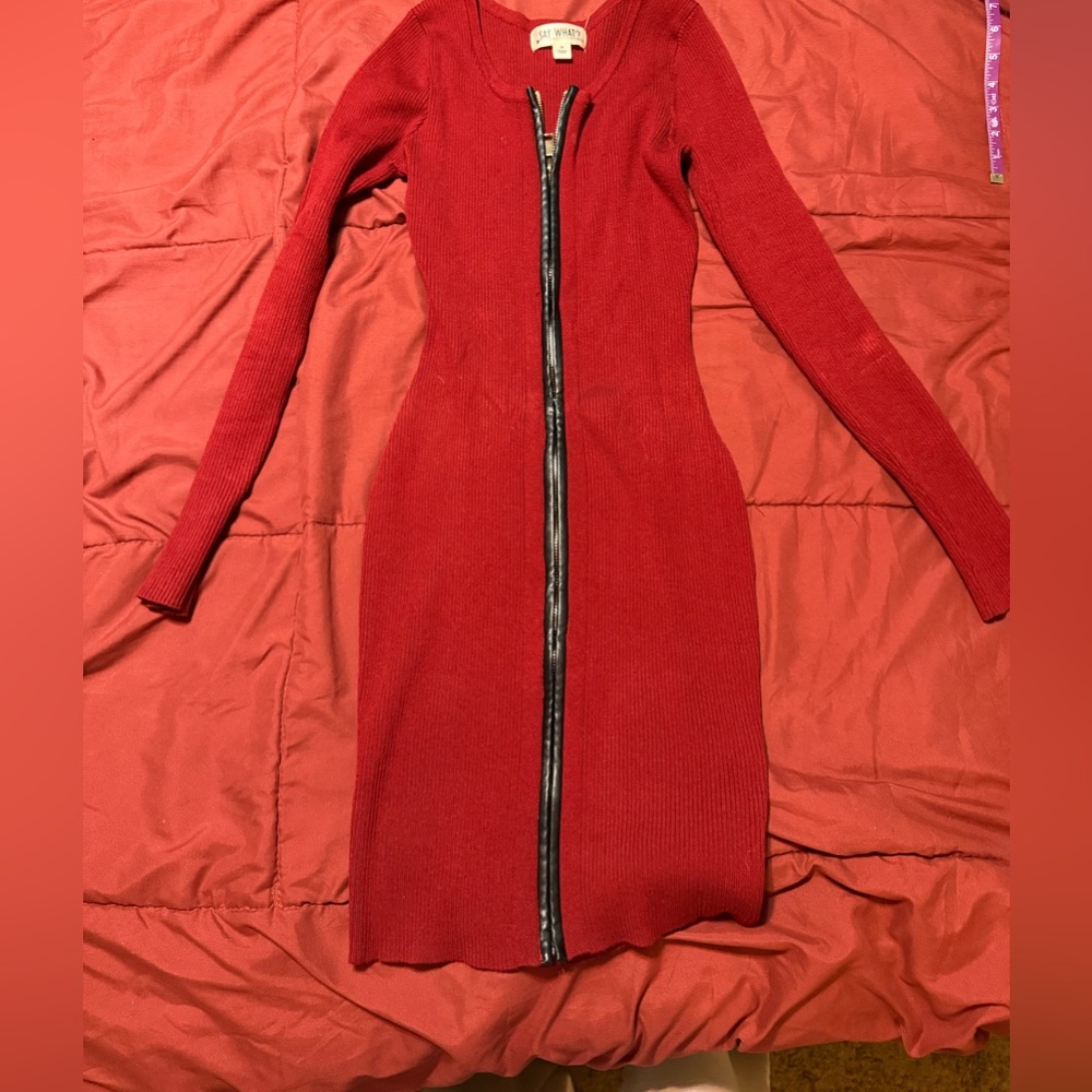 Zipper Long Sleeve Dress